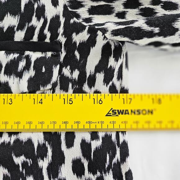 ZARA Size Small Women's Black White Animal Leopard Print Button Down Shirt - Picture 6 of 10